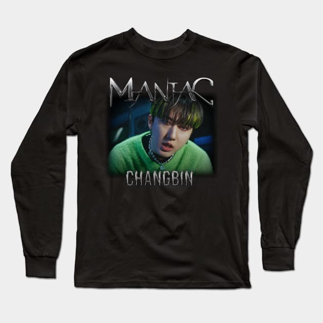 maniac skz changbin Long Sleeve T-Shirt by GlitterMess